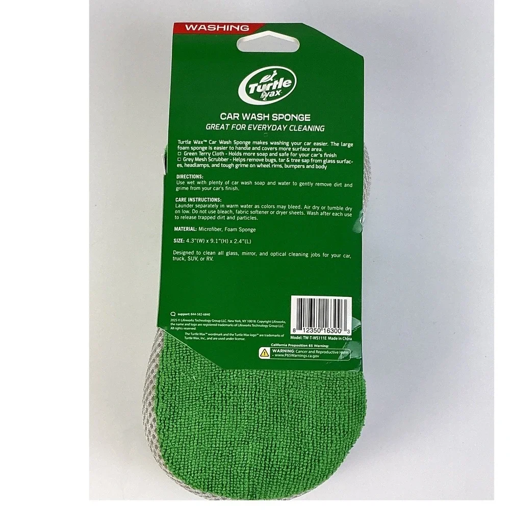 2 Turtle Wax‎ 2 in 1 Car Wash Sponge Great for Everyday Cleaning Scratch Free